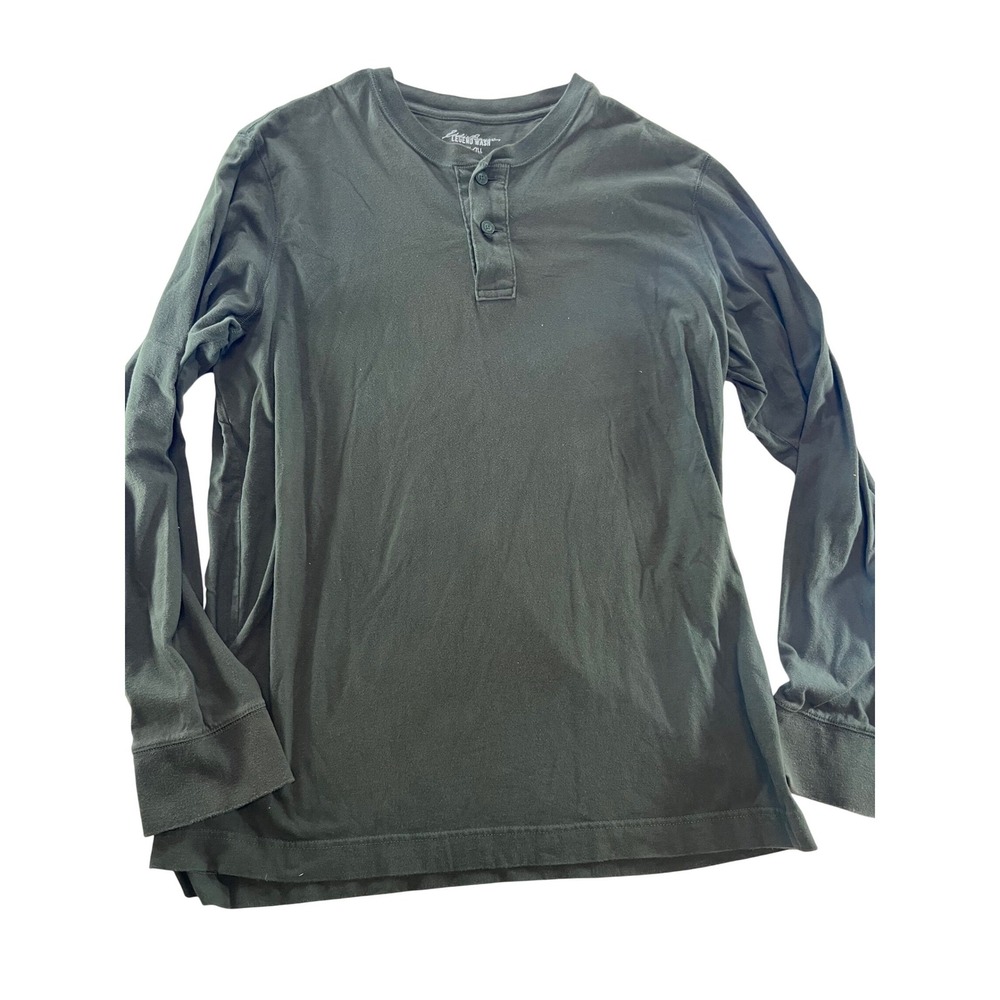 Eddie Bauer Legend Wash Henley Shirt‎ Mens XL Tall Green Long Sleeve XL/TLL